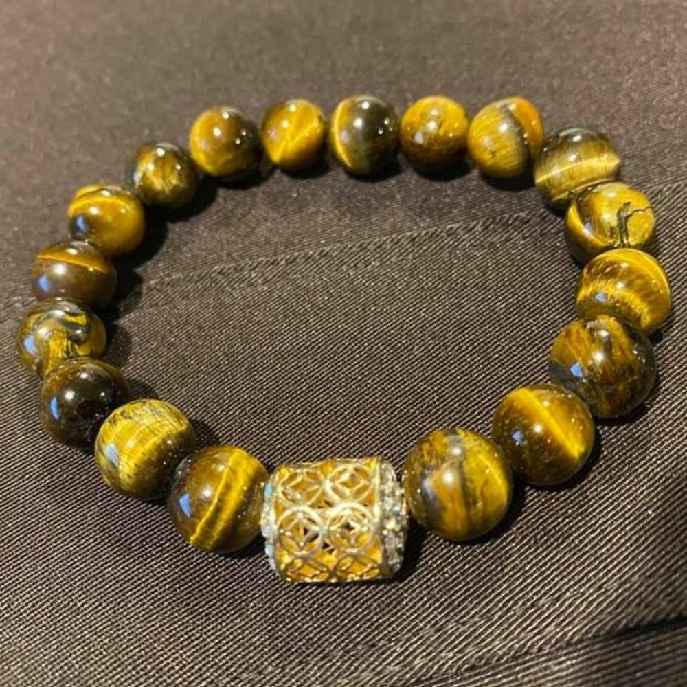 Bead Landing Genuine Tiger Eye Beaded Bracelet